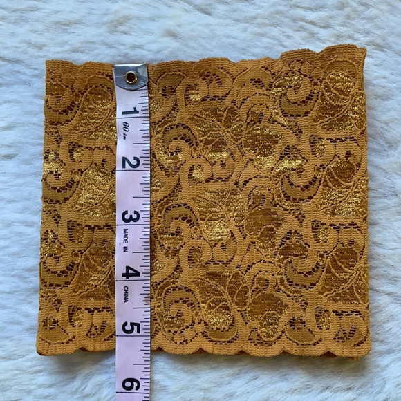 Gold Mustard Lace Boot Cuffs - Picture 8 of 8